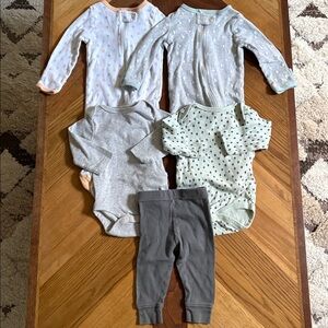 0-3 Month Neutral Cloud Island Bundle: Footies, Onesies & Pants